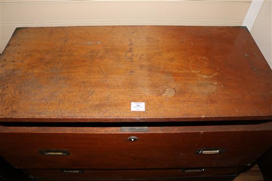 A Victorian mahogany campaign chest, W.99cm
